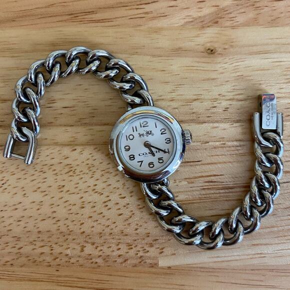 Coach Silver Stainless Steel Link Chain Watch Bracelet - Picture 2 of 11
